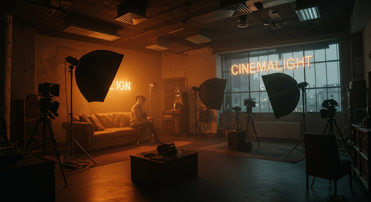 Photographe professionnel travaillant en studio moderne